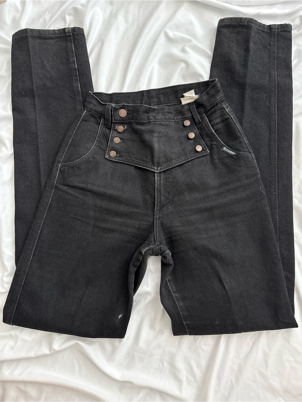 Vintage Rockies Black High-Waist Button-Front Women’s Jeans